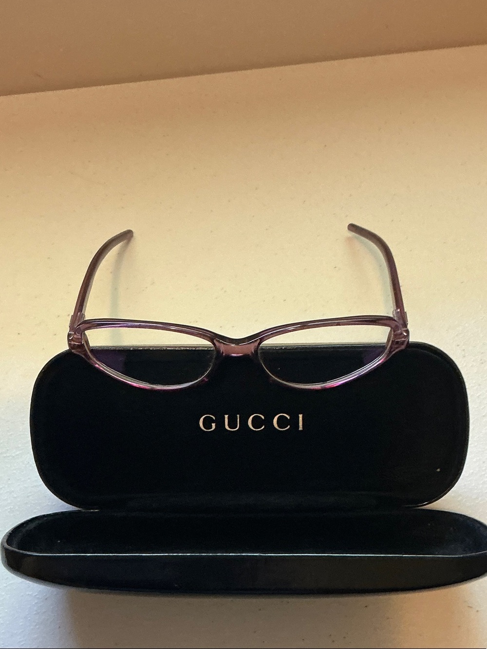 Purple Gucci prescription frames